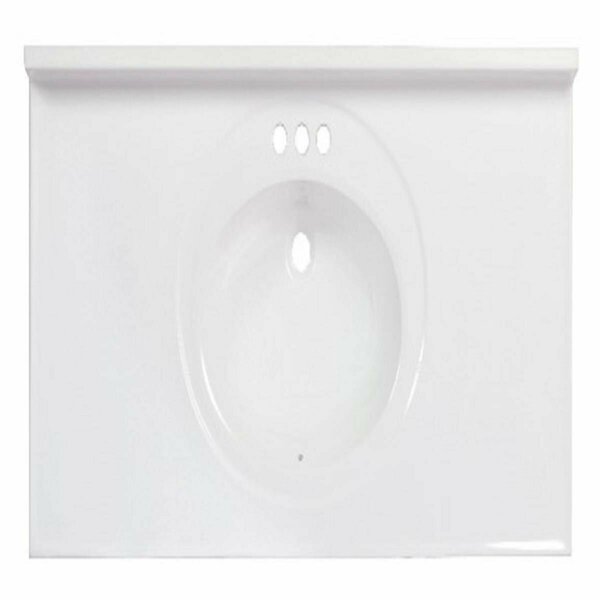 Kd Gabinetes 49 x 22 in. White Standard Cultured Marble Bathroom Sink KD2742371